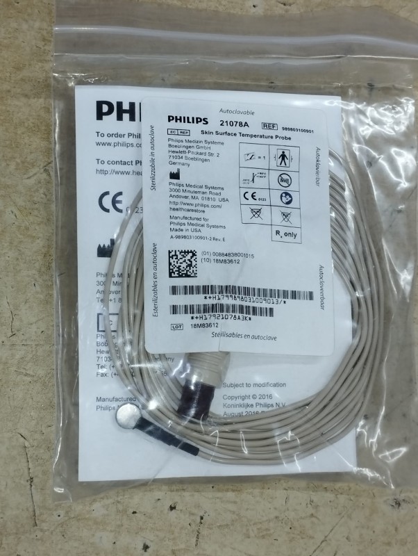 Philips Skin surface Temperature Probe 21078A | Brand New |