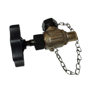 Heavy-Duty Industrial Gas Cylinder Valve with Protective Cap and Safety Chain–High-Pressure Brass Valve for Oxygen, Nitrogen, Argon, CO₂ & More