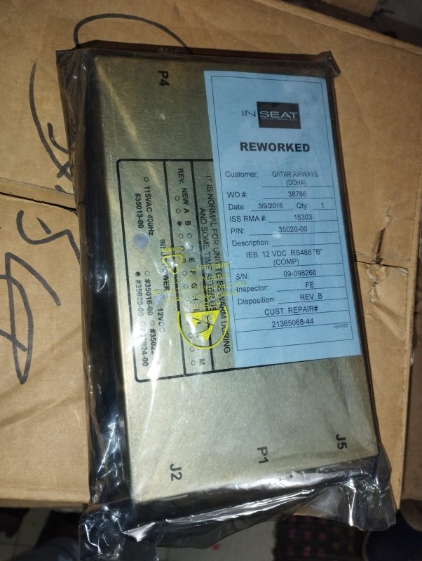 IN SEAT 12 VDC RS585 "B'' (COMP) SN-09-098266 | Brand New |
